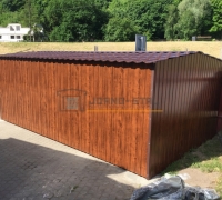 Garaż blaszany drewnopodobny